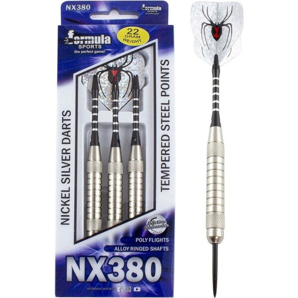 12pc Formula Sports NX380 26g Darts Nickel Silver Barrels Steel Tipped Point