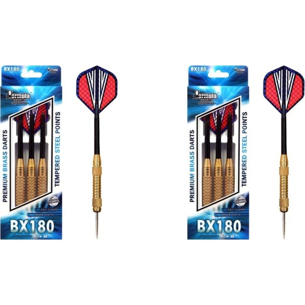 24pc Formula Sports BX180 Premium 29g Brass Barrel Darts Tempered Steel Tip