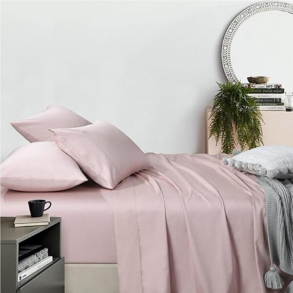 400 Thread Count Sheet Set Blush Long Single Bed