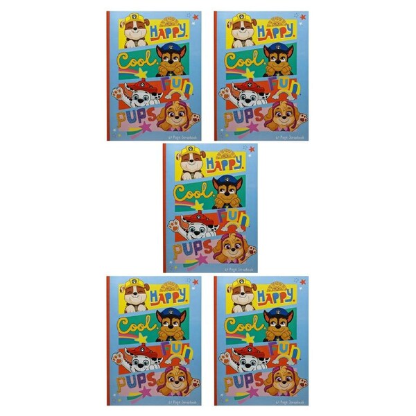 5x Paw Patrol 64-Page Scrapbook Art/Craft Kids/Children School Writing Notebook