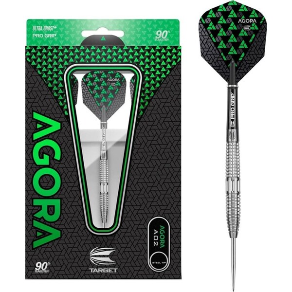 12pc Target Agora 90% Tungsten Dart/Barrel/Shaft/Flight Set 24g A02 Black/Green