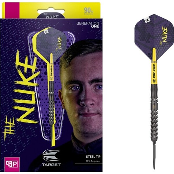 13pc Target Luke Littler 90% Steel Tip Dart/Barrel/Flight/Shaft/Point Set 23g