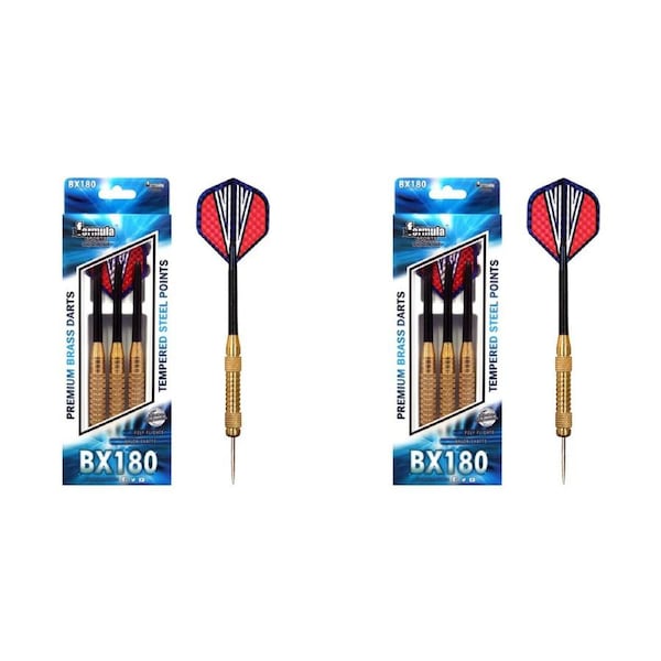 24pc Formula Sports BX180 Premium 26g Brass Barrel Darts Tempered Steel Tip
