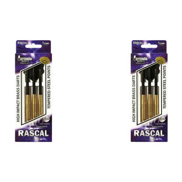 24pc Formula Sports Rascal 22g Brass Barrel Darts Tempered Steel Tip Shaft