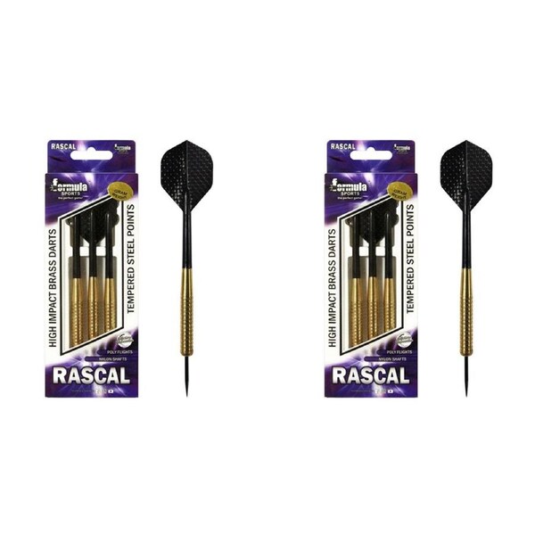 24pc Formula Sports Rascal 20g Brass Barrel Dart Tempered Steel Tip Shaft