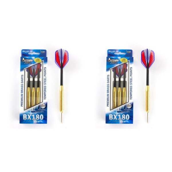 24pc Formula Sports BX180 Premium 28g Brass Barrel Darts Tempered Steel Tip