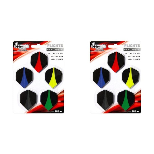 2x Formula Sports Ultra 100-Micron Dart Flights Tail/Wing Replacement Assorted