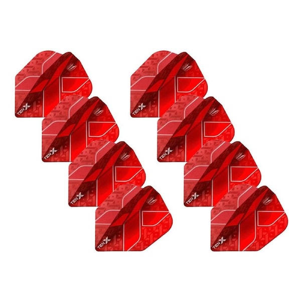 24pc Target Ten-X Ultra Dart Flights Standard Replacement Accessory Set Red