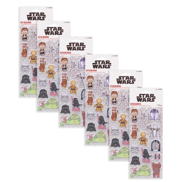 6x 3PK Star Wars Kids/Children Embossed & Fun Sticker Sheets Scrapbook Decal 3y+