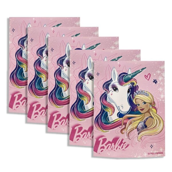 5x Barbie 64-Page Scrapbook Kids/Children Art Writing/Drawing Blank Notebook