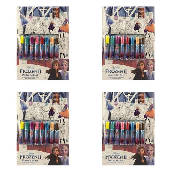 4x Disney Frozen 2 Poster Art Colouring Sheet Kids/Child Craft Activity Set 3y+