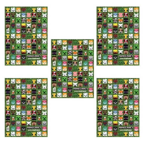 5x Minecraft 64-Page Scrapbook Art Kids/Children Blank Plain Drawing Notebook