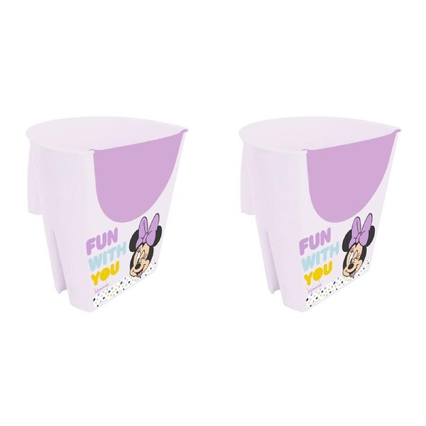 2x Minnie Mouse Plastic Shampoo Rinser Kids Shower Bathing Cup w/ Handle Purple