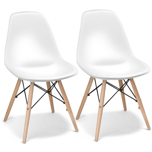 Costway 2x Retro Replica Eames DSW Dining Chair Wood Side Chair Home Cafe Living