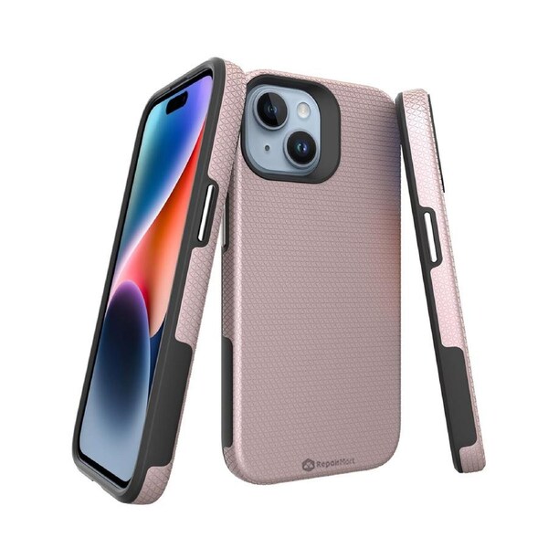 iPhone 15 Pro Max Rugged Shockproof Case Cover - Best Quality, Flexible & Strong, Lightweight, Heavy-Duty Protection, Durable - Rose Gold