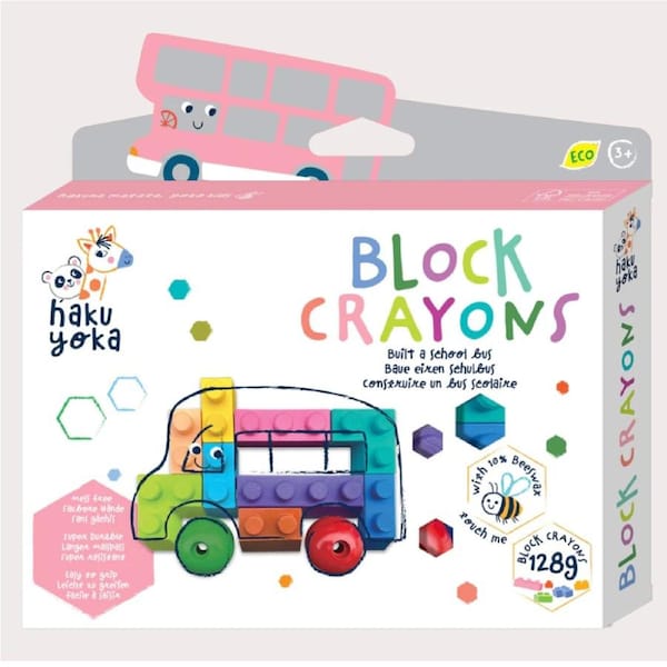 Block Crayons made with beeswax - School Bus