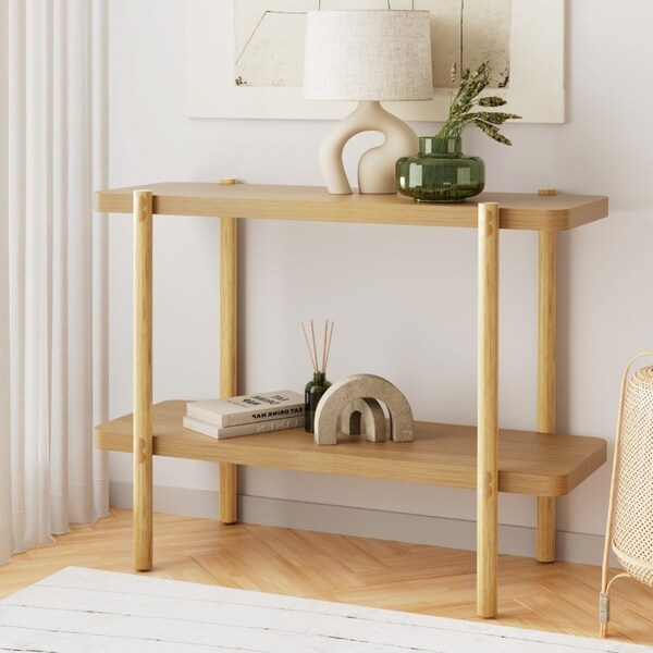 2-tier Artiss Console Table 92CM Pine Sera