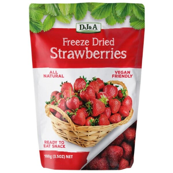 DJ&A Freeze Dried Strawberries 100g Ready to Eat Berry Snack Fruit Berries