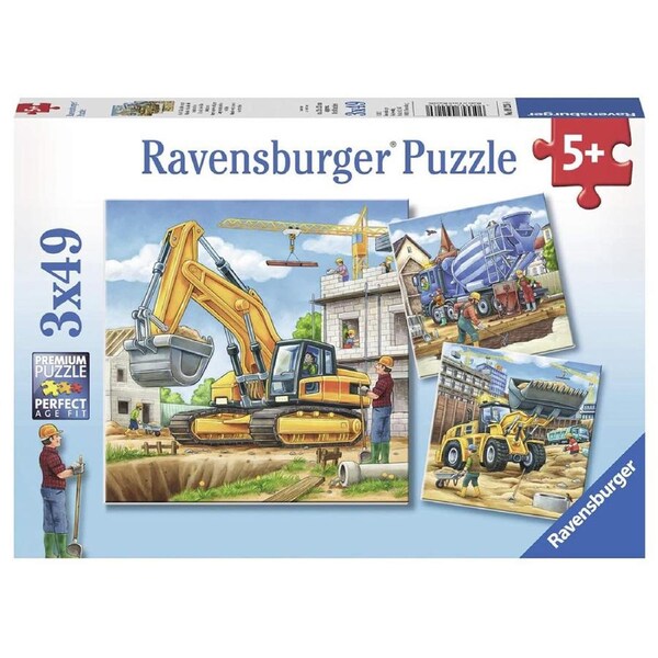 Ravensburger Construction Vehicle 3 x 49 Piece Jigsaw Puzzle