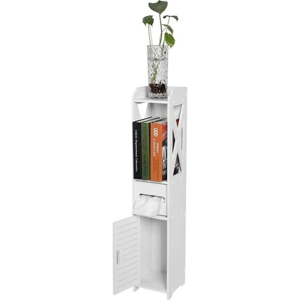 Catzon Storage Cabinet Floor Standing with Tissue Holder for Bathroom Office