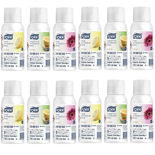 Tork Mixed Pack Air Freshener Spray A1 75ml x 12 Cans/Carton