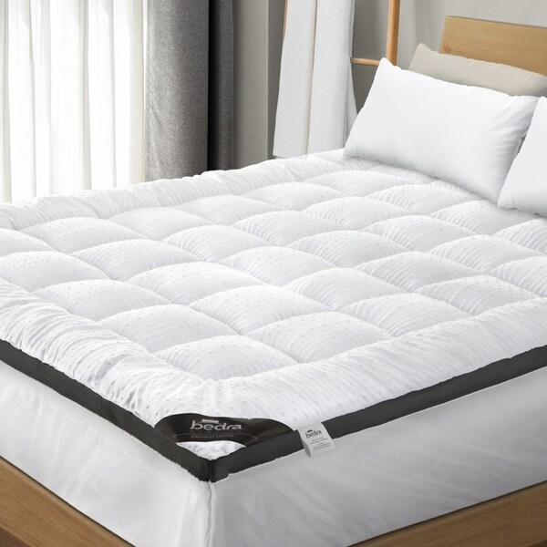 Bedra Mattress Topper King Pillowtop 3D Bubble Airflow Bed Protector Cover