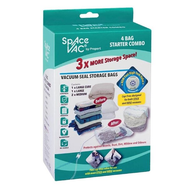 Space Vac Vacuum Storage Bags 4 Pack Starter Combo