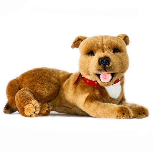 Bocchetta Plush Toys - Dog Staffy Bull Terrier Staffie Red Brown - Merlot 35cm