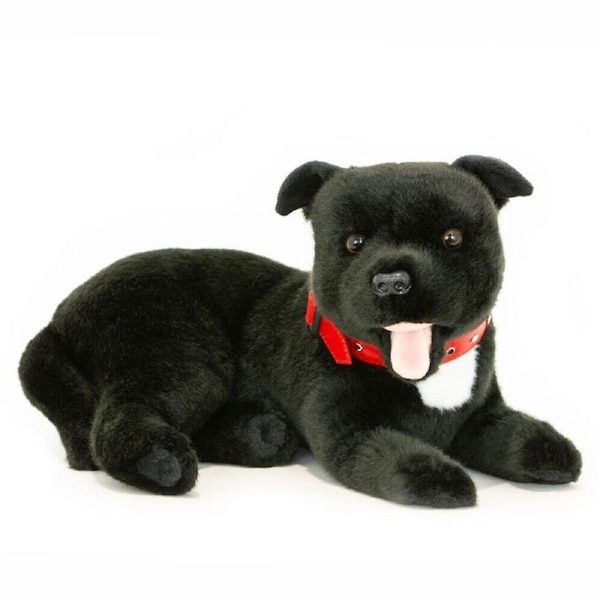 Bocchetta Plush Toys - Dog Staffy Bull Terrier Staffie Black - Pepper 35cm