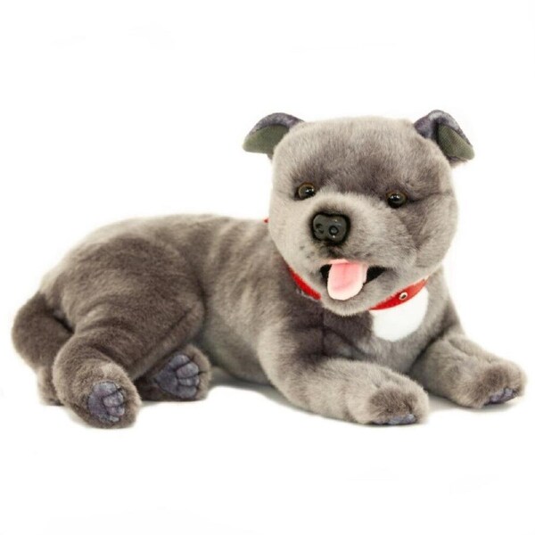 Bocchetta Plush Toys - Dog Staffy Bull Terrier Staffie Blue Grey - Flint 35cm