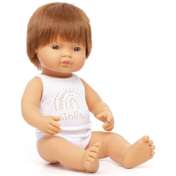 Miniland - Baby Doll European Boy Red Hair 38cm