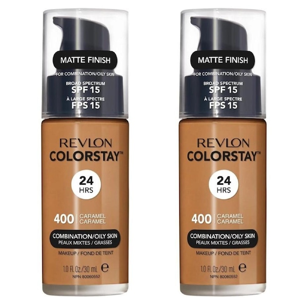 2x Revlon ColorStay Makeup for Combination Oily Skin SPF 15 - Caramel 400 - 30 ml