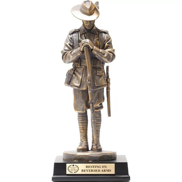 ANZAC Resting on Reversed Arms Digger Figurine - Collectors Gold Edition limited edition /375 MASTER CREATIONS