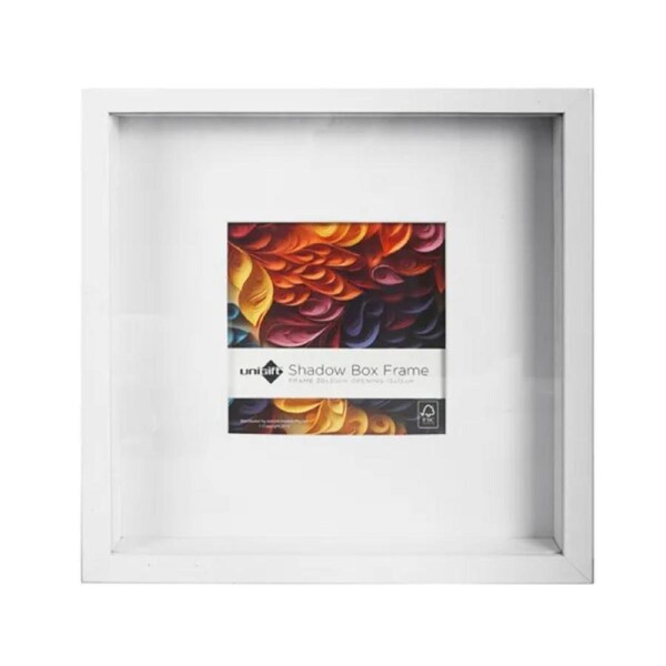 4 x Photo Frame Shadow Box Picture Display Wall Art Craft Hanging 30x30cm White