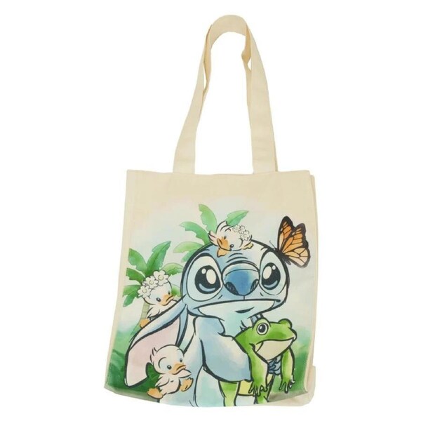 Loungefly Lilo & Stitch Springtime Stitch 14" Canvas Tote Bag