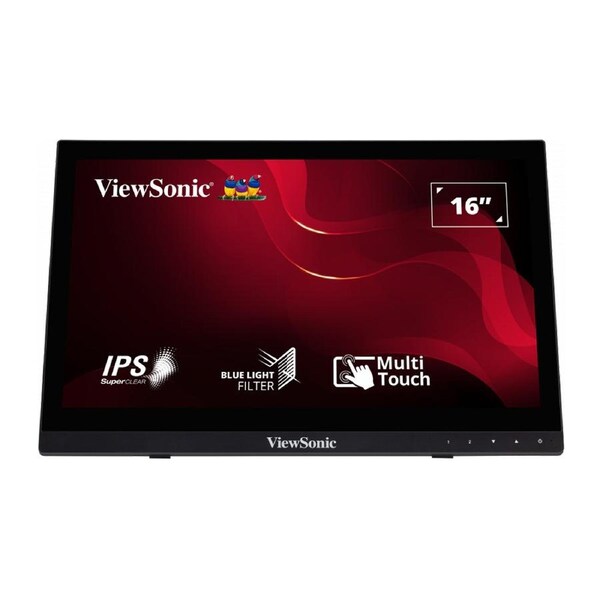 ViewSonic TD1630-3 16' 10 Point Projected Capactitive Touch, HDMI and VGA, Dual Speakers, Durable, Scratch Resistant, VESA 75, Monitor. KIOSK