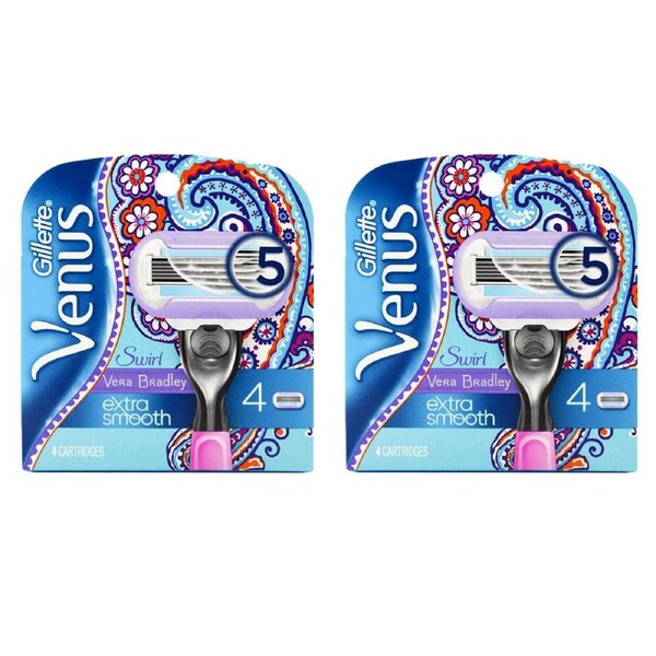 8pc Gillette Venus Vera Bradley Replacement Razor Shaving Blades Swirl