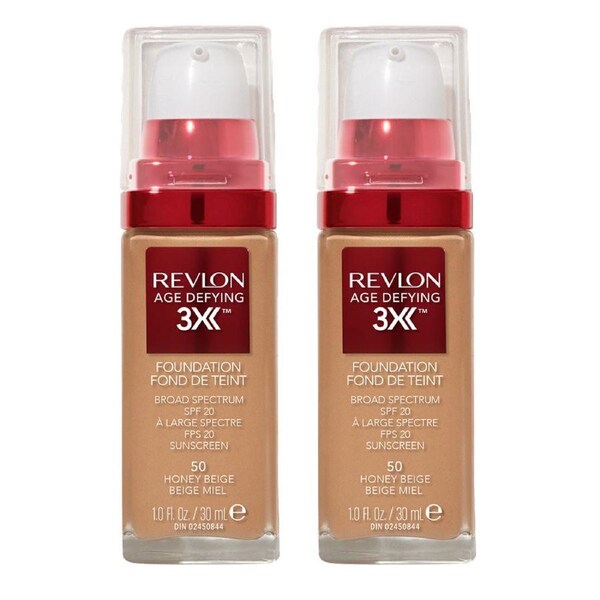 Revlon Age Defying 3X Foundation 30ml 50 HONEY BEIGE - 2 pack