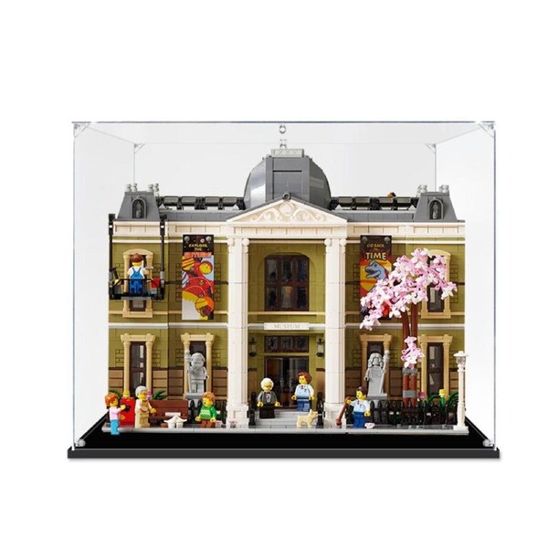 Acrylic Display Case for LEGO 10326 Icons Natural History Museum Figure Storage Box Dust Proof Glue Free