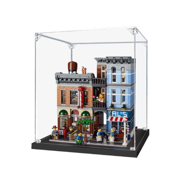 Acrylic Display Case for LEGO 10246 Creator Detective's Office Figure Storage Box Dust Proof Glue Free