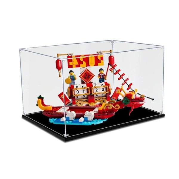 Acrylic Display Case for LEGO 40678 Seasonal Chinese Traditional Festival Calendar Figure Storage Box Dust Proof Glue Free