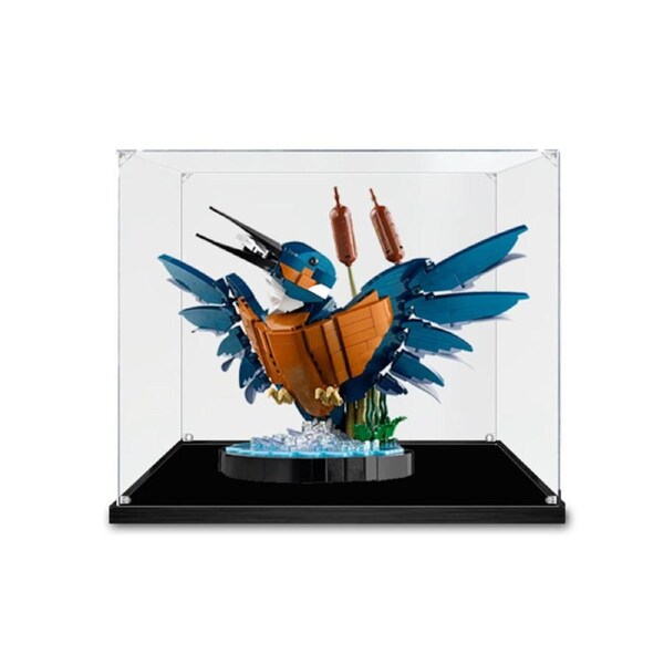Acrylic Display Case for LEGO 10331 Icons Kingfisher Bird Figure Storage Box Dust Proof Glue Free