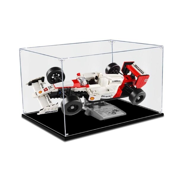 Acrylic Display Case for LEGO 10330 ICONS McLaren MP4/4 Ayrton Senna Figure Storage Box Dust Proof Glue Free