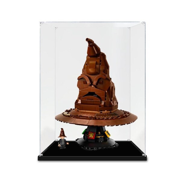 Acrylic Display Case for LEGO 76429 Harry Potter Talking Sorting Hat Figure Storage Box Dust Proof Glue Free
