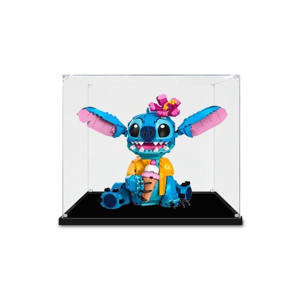 Acrylic Display Case for LEGO 43249 Disney Stitch Figure Storage Box Dust Proof Glue Free
