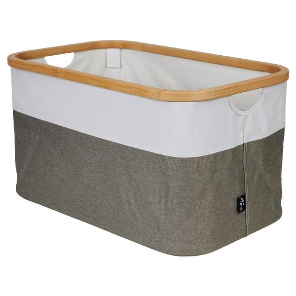 Hills Large 52L Foldable Bamboo/Fabric Two Tone Laundry Basket