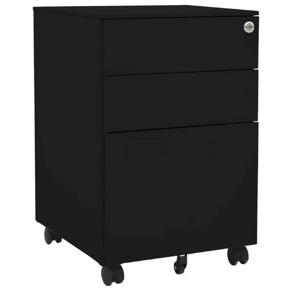 Mobile File Cabinet Black 39x45x60 cm Steel vidaXL