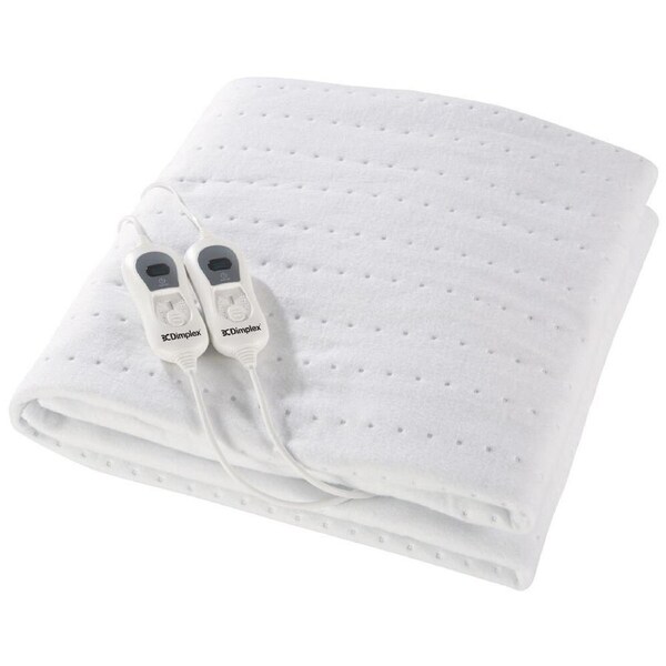 Dimplex King Bed Fitted Non-Woven Washable Electric Heated Blanket - White