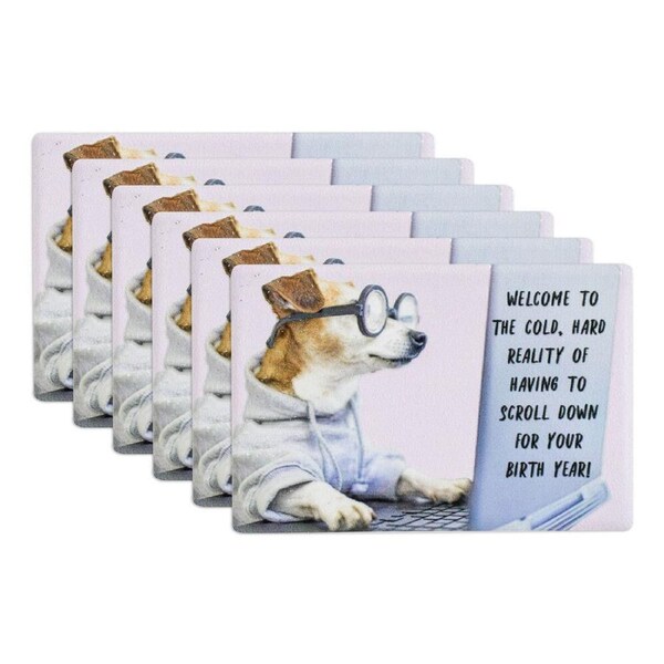 6x LVD Scroll Birth Year Ceramic 9cm Fridge Magnet/Magnetic Decorative Rectangle