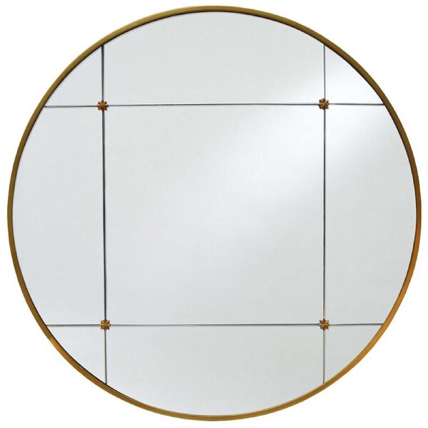 LVD Adalene Metal 90cm Mirror Wall Hanging Room Decorative Display Round Brown